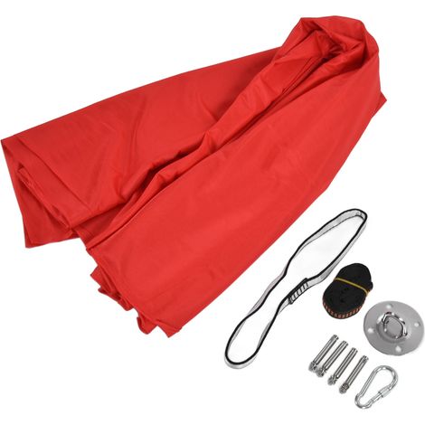 Hamac pour enfants de 1,5 m, rouge, élastique, favorise l'apprentissage, la détente et le confort. (1/5)