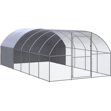 Outdoor-Hühnerstall 3x6x2 m Verzinkter Stahl