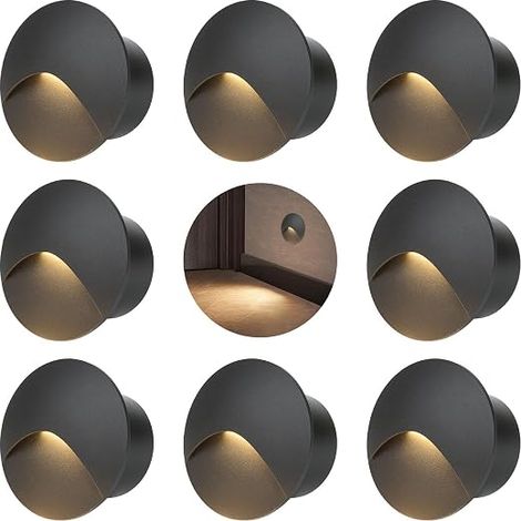 LED Recessed Wall Spotlight Stair Light 60 mm Warm White Aluminium (1/5)