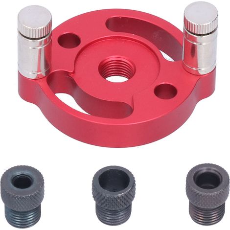 Guide de perçage centré en alliage d'aluminium pour chevilles rondes, kit de gabarit de perçage auto-centrant pour menuiserie. (1/5)