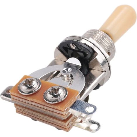 Métrique 3 Voies Court Droite Guitare Pickup Sélecteur Commutateur Pour Électrique Lp Pièces, Argent et Beige (Pack de 2) (1/4)
