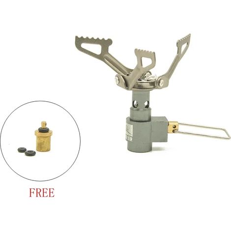 Réchauds à gaz ultra-légers pour camping et plein air Brs-3000, mini réchaud en alliage de titane avec connecteur, idéal pour les pique-niques et les repas en plein air. Cadeau gratuit : réchauds de c (1/5)