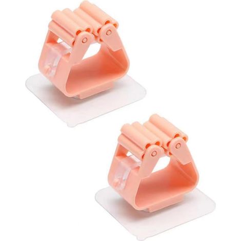 2 Pièces Support Balai Mural, Autocollant Plastique Gris, Pour Cuisine Salle De Bain Jardin