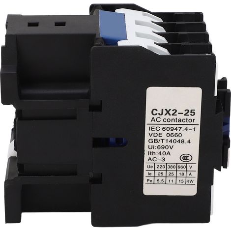 Contacteur AC 3P 25A Bobine Cuivre 380V, Contact Argent Normalement Ouvert, Interrupteur de Circuit de Commande (1/5)