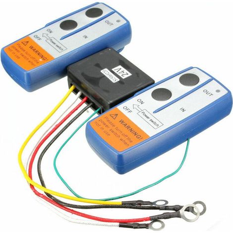 Kit de commutateur de télécommande sans fil de treuil de récupération de la gamme 24V 30m combiné double pour camion ATV (1/3)