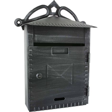 Cassetta Postale Posta Ferro Battuto Casetta Artistica Nero Rustica Riccio