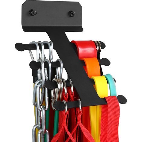 Support de rangement pour bandes de résistance pour équipement de gym, bandes de traction, corde à sauter, support de rangement pour salle de sport à domicile (1/5)