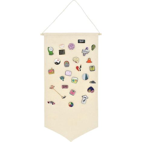 Coffret de rangement mural blanc pour bijoux et épingles - Boîte en toile émaillée pour bannières, boucles d'oreilles, colliers et paillettes (1/5)