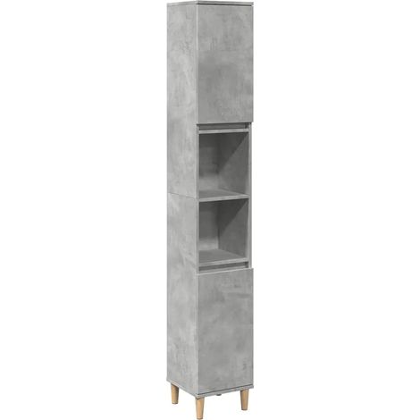 Mobile bagno moderno con vano contenitore 30 x 30 x 190 cm legno composito grigio cemento 020051029