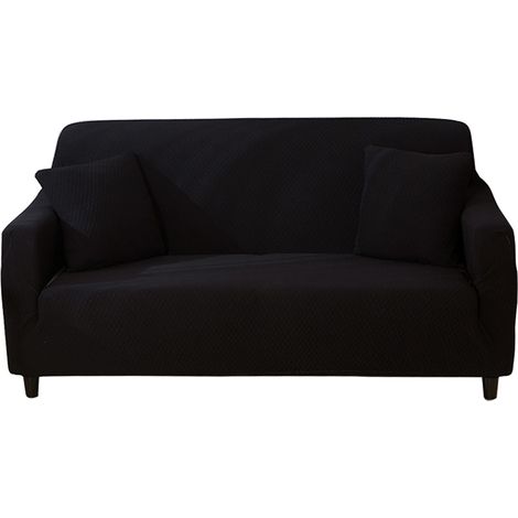 Housse de Canapé Extensible Imperméable pour Canapé 3 Places, Protection Anti-taches en Polyester Spandex Noir, Lavable (1/5)