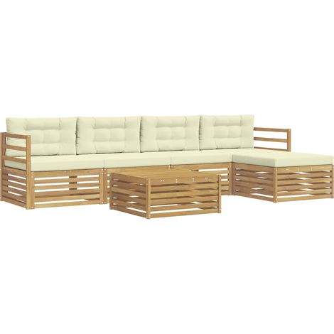 Outdoor Sofa Set 6 pcs White and Cream 79 x 79 x 37 cm vidaXL (1/5)