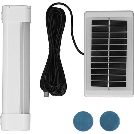 de camping LED tubulaire avec panneau solaire étanche