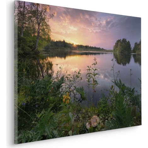 Komar Canvasbild Abends in Schweden - 60 x 90 cm - Bild auf Keilrahmen - Naturmotiv (1/2)