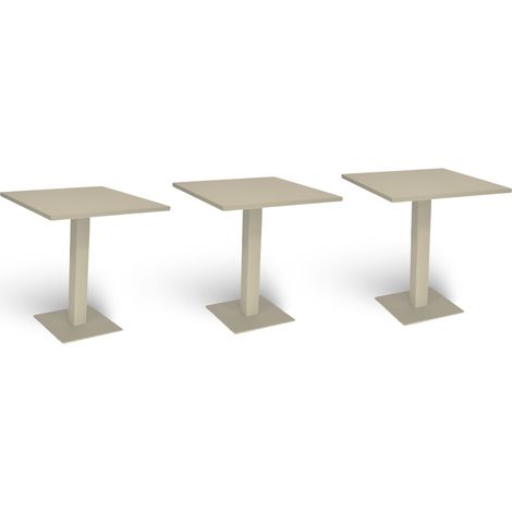 Table de bar beige cm 70 x cm 70 avec plateau en aluminium peint x 3 (1/5)