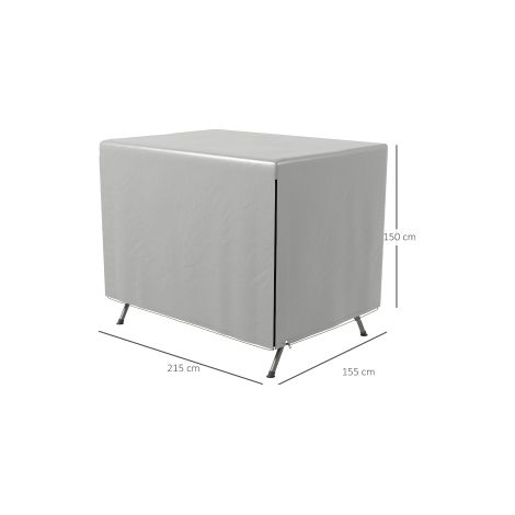 Housse de protection rectangulaire pour meubles de jardin - Imperméable, UV, fixation supplémentaire, PE gris, 215 x 155 x 150 cm (1/5)