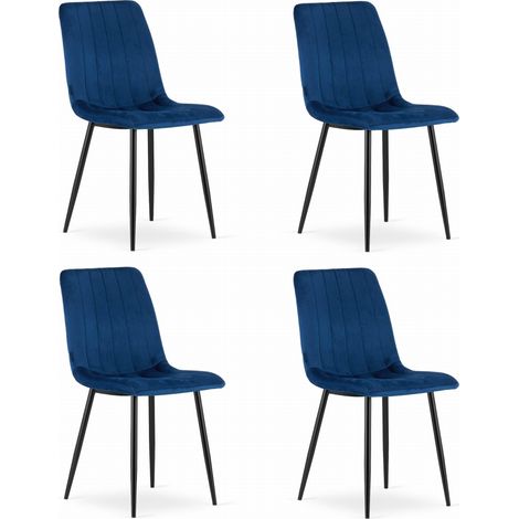 Fauteuil Lava - velours bleu marine x 4 (1/5)