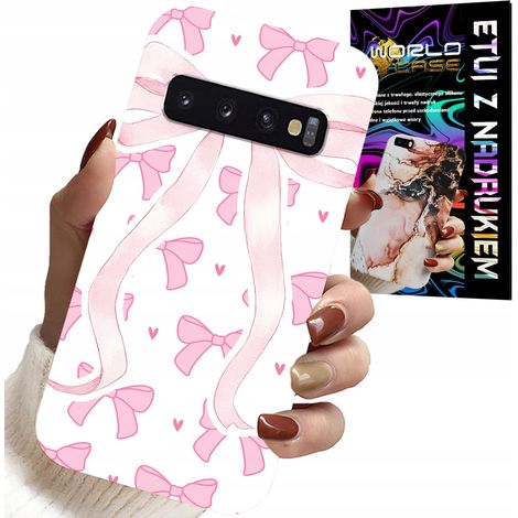 Custodia per Samsung Galaxy S10 - custodia con nastri rosa e motivi alla moda (1/5)