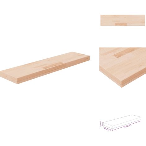 Regalboden 80x20x4 cm Unbehandeltes Massivholz Eiche - Wandregal - Eichendielen - Holzkasten - Regalboden - Wohnraumorganisation (1/4)