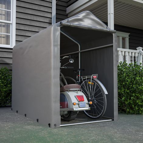 Abri de jardin/garage à vélos 187x100x160cm - Tente de rangement - Gris foncé
