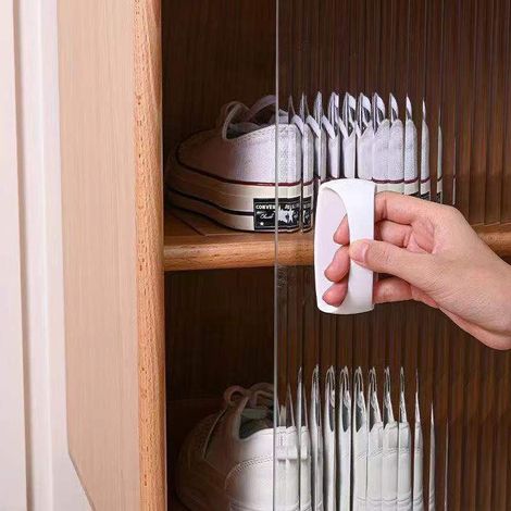 Lot de 4 poignées blanches auto-adhésives pour tiroir, porte de réfrigérateur, armoire vitrée, porte coulissante portable. (1/5)