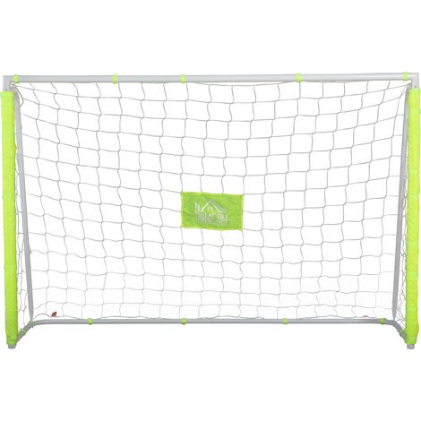 Porte de Football Extérieure en Métal avec Cible et Poteaux en Tissu Oxford, 186x62x123 cm, Jaune (1/5)