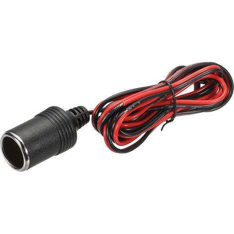 Prise Allume-Cigare Femelle Pour Voiture, 18 AWG 12V/24V 10A 200cm/78.74 Pouce Prise Allume-Cigare Pour Alimenter Les Equipements De Voiture, Argent (1/5)