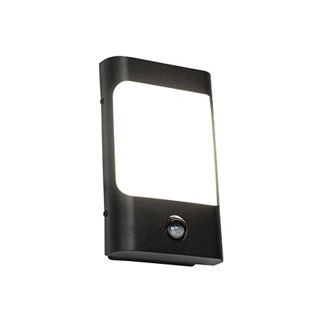 Wandleuchte schwarz inkl. LED IP44 mit Bewegungssensor - Khuvan