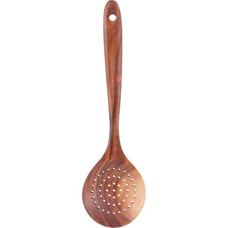 Passoire à fentes et cuillère à fentes, scoop en bois, louche avec une louche pour la cuisine (1/5)