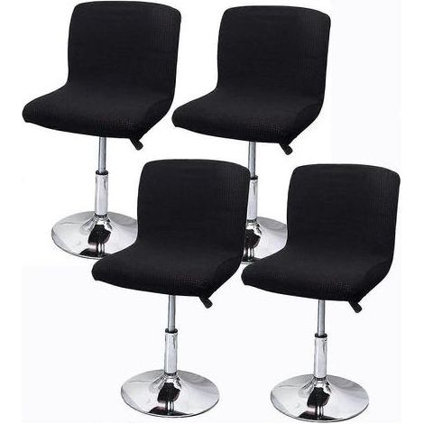Set of 4 Kitchen Swivel Stretch Backrest Modern High Bar Stool Covers for Dining Chair Back Chair Breakfast Chair Bar Stools (1/3)