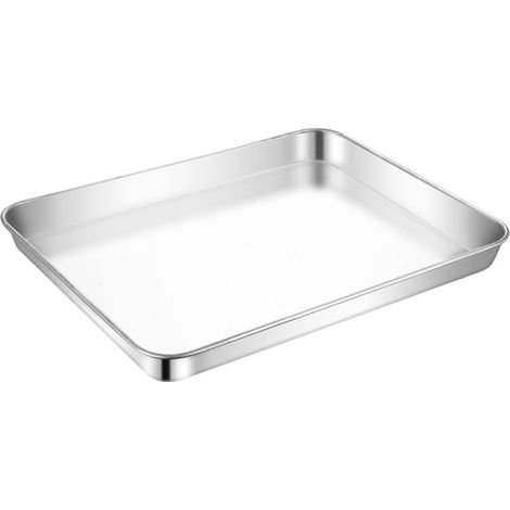 Mini Oven Tray - Stainless Steel - 23.5 x 17.5 x 2.5 cm - For Compact Ovens and Toaster Ovens - 1 Piece (1/5)
