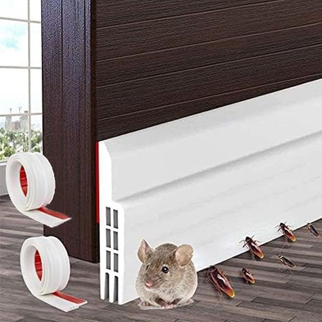 2 Piece Adhesive Draught Excluder for Draughts, Silicone Door Draught Excluder, Noise Proof, Cold Cut Door Draught Excluder for Sound and Thermal Insulation (White) (1/5)