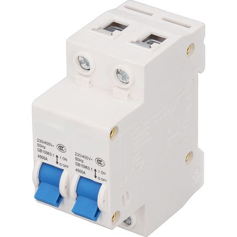Disjoncteur DC 230V 400V 2P protection fuite interverrouillage interrupteur manuel PVC rail DIN photovoltaïque éolien bateau (1/5)