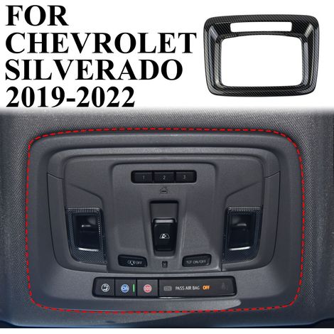 Suitable for 2019-2022 Silverado Sillverado 1500 modified ABS front reading light bezel trim. (1/4)