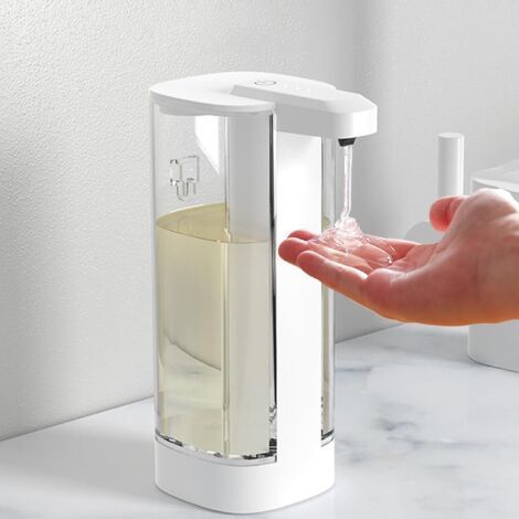 Automatic Liquid Soap Dispenser, 500ml Wall or Countertop Soap Dispenser with 4 Adjustable Speeds, Rechargeable, Infrared Motion Sensor, Bathroom Safe (1/5)
