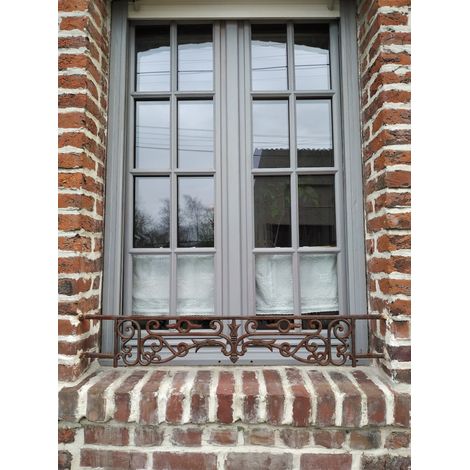 Deco Fer Forge – Appui de fenêtre en fonte d'époque 1000mm – Hauteur 180mm – Style Haussmannien – Prêt à sceller pour tableaux 900-940mm