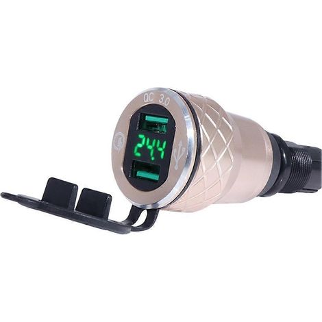 Chargeur double USB pour moto, prise DIN Hella pour Versys et BMW F800GS F650GS F750GS R1200GS R1250GS, prise UE dorée (1/5)