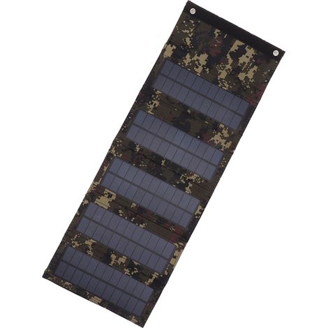 50W Sac panneau solaire portable, silicium monocristallin, 5 panneaux solaires pliables, étui de camouflage pour extérieur et urgence (1/5)