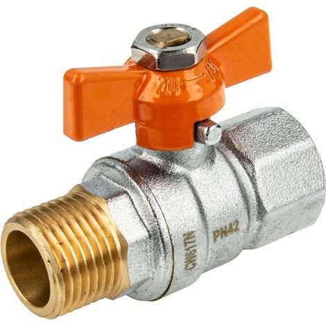 HSE UNISOL Solarkugelhahn Typ 1615, Innen- x Außengewinde Rp 1 Zoll (DN 25), Flügelgriff, MS-verchromt (1/5)
