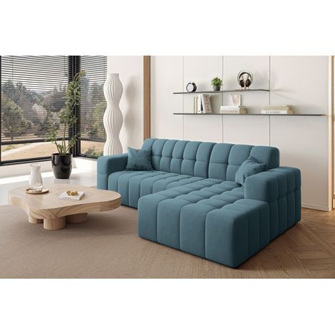 Ecksofa L-förmiges Nimes-Eckmöbel links/rechts Blau Rechts (1/5)