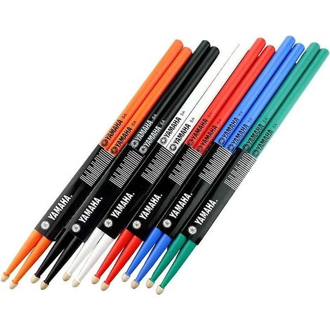 Baguettes de batterie professionnelles 5A et 7A en bois d'érable, multicolores, idéales pour débutants - Taille : 7A, Couleur : Blanc (1/4)