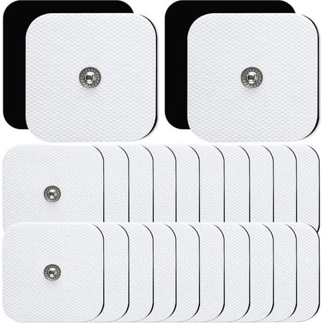 Électrodes, compatibles avec les appareils de stimulation électrique TENS et EMS équipés de connecteurs à bouton de 3,5 mm (12 pcs) (1/5)