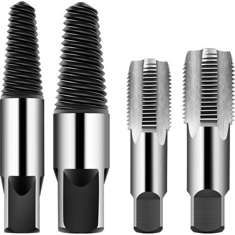 1 Set Pipe Thread Repair Tap Broken Screw Extractor Set Damaged Bolt Water Pipe Remover Hardware Tools for Car Repair （1/2inch、3/4inch） (1/5)