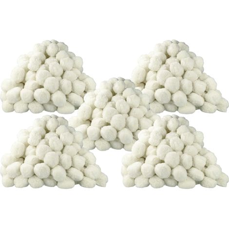 vhbw 5x 1000 g Filter Balls Packaged compatible with Swim & Fun Pool Filter Unit, Sand Filter System - 50 mm