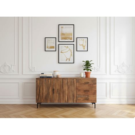 BOBOCHIC - Buffet 2 portes 160 cm BALTHAZAR Bois massif de manguier (1/5)