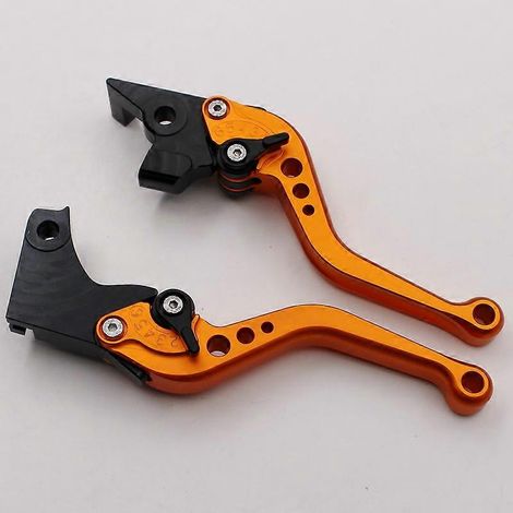 Convient pour la moto GS310R G310GS, accessoire de poignée de frein, d'embrayage et de chariot en alliage d'aluminium modifié (tige courte orange) (1/5)
