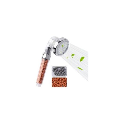 Pommeau de douche à débit puissant avec filtre à billes, pommeau de douche à pression amplifiée avec 3 modes d'économie d'eau pour le bain