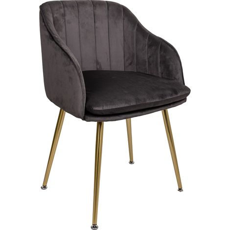 Silla de madera tapizada gris 55x56x48/78 (1/5)