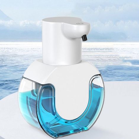 Dispensador automático de jabón，Dispensador de jabón，Recargable，Tecnología de espuma，Accesorios de baño，Detección automática，Blanco，420 ml (1/4)