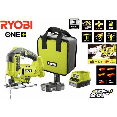 Ryobi - Seghetto alternativo agli ioni di litio 18 V 2 Ah - R18JS-120S (1/5)