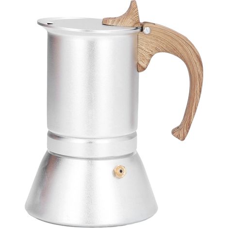 Moka Stove Coffee Maker Professional Metal Italian Coffee Maker for Home Travel Silver 150ml